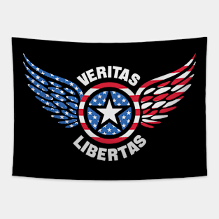 Patriotic Stars and Wings Design - USA - American Flag Tapestry