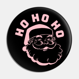 Retro vintage Santa Claus design - HO HO HO - Pink version Pin