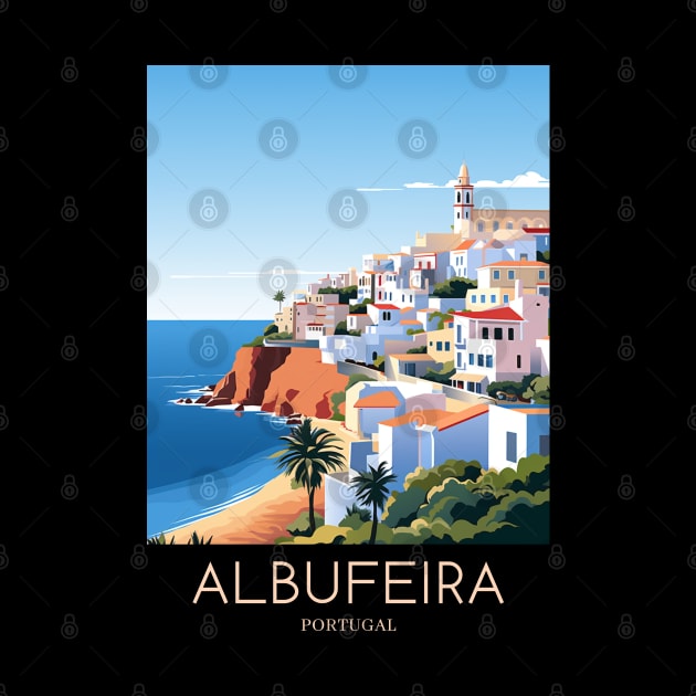 A Pop Art Travel Print of Albufeira - Portugal by Studio Red Koala