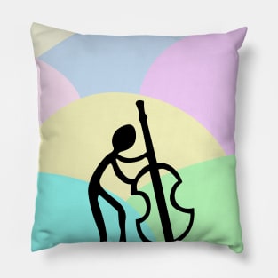 Guitar Figure Silhouette Colorful Pastel Pillow