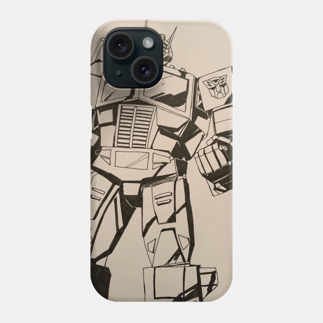 Optimus Primer on white background Phone Case by Soundtrack Alley