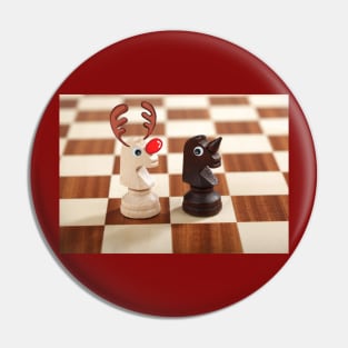 Christmas Reindeer Chess Pieces Pin