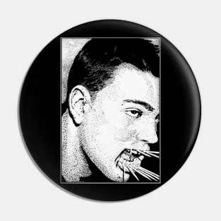 Cage - Toothpicks (b&w) Pin