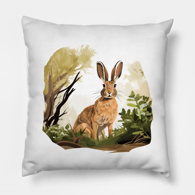 Wild Rabbit Pillow by zooleisurelife