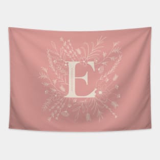 Botanical Letter E (Hibiscus Pink) Tapestry