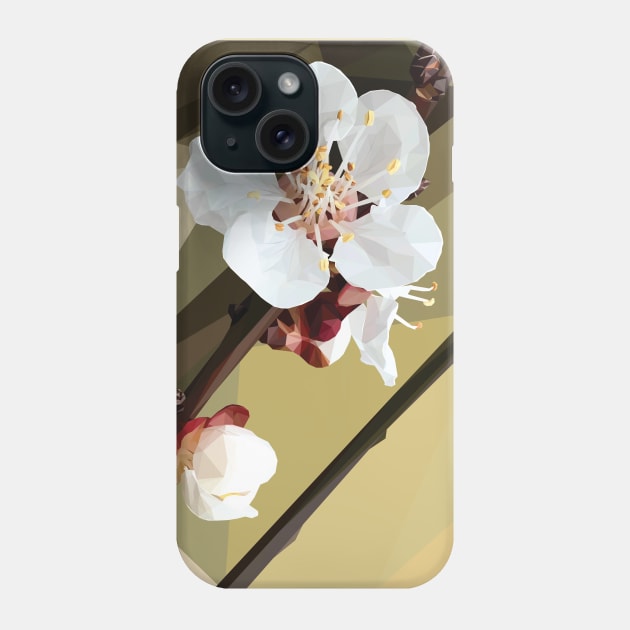 Low Poly Plum Blossom Phone Case by ErinFCampbell