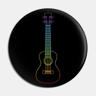 Ukulele Colorful Outline Pin