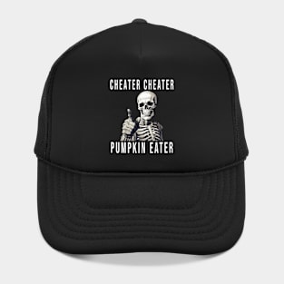 Funny Halloween Cheater Cheater Pumpkin Eater Evil Skeleton Hat