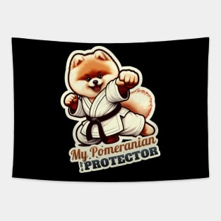 Pomeranian karate Tapestry