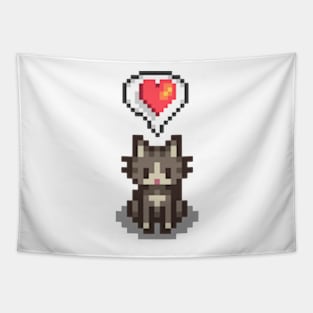 Stardew Valley Happy Grey Cat Tapestry