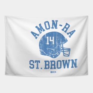 Amon-Ra St. Brown Detroit Helmet Font Tapestry