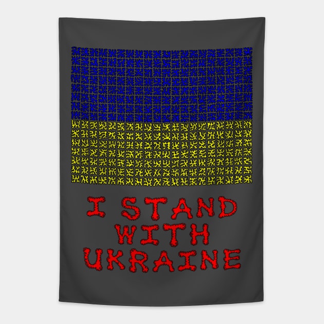 I stand with Ukraine Tapestry by NightserFineArts