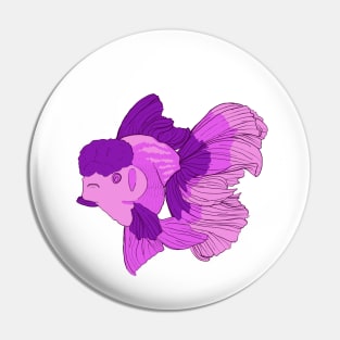 Cute Purple and Pink Oranda Goldfish Pin