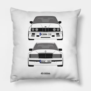 BMW E30 M3 vs. Mercedes Benz 190E Pillow