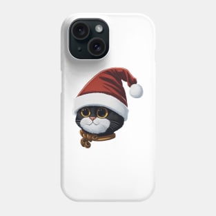 Cute Santa Black Cat in Christmas Phone Case