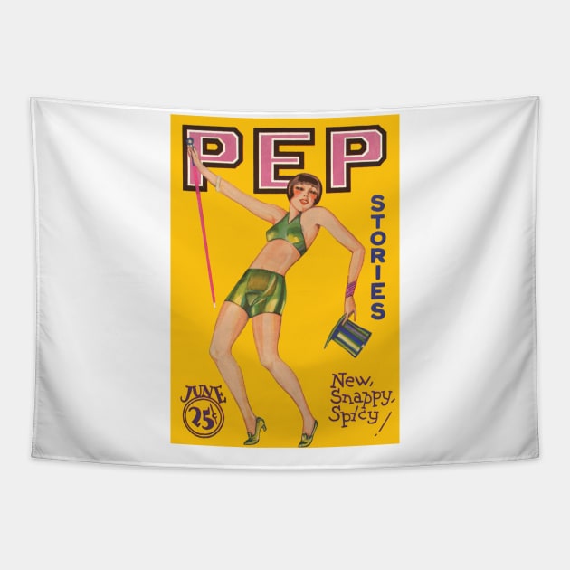 1920s Sexy Flapper - Pep Stories Magazine Cover Design Tapestry by Naves