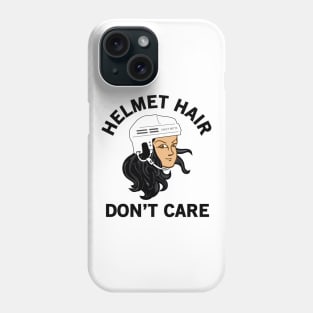 Hockey Helmet Hair Don't Care Black Phone Case