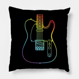 T-Style Electric Guitar Body Colorful Outline Pillow