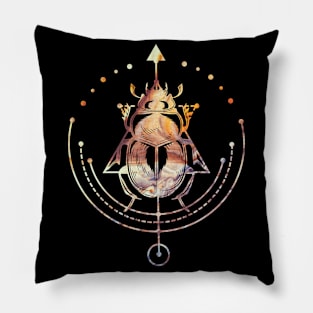 Sacred Scarab Egyptian Occult Geometry Pillow