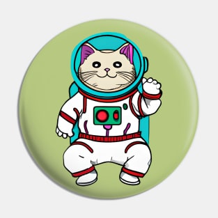 Funny Cat Astronaut, Kawaii Cat, Ready to Travel To Space Pin