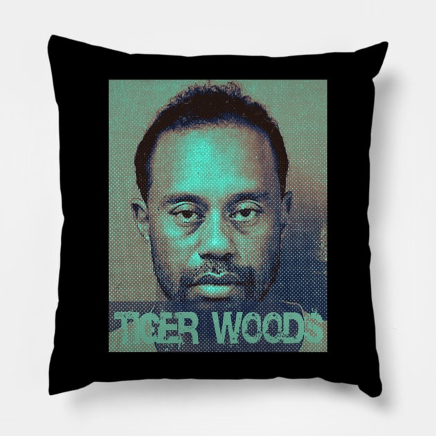 Solarize Illustrations - Tiger Woods Cool guy Pillow by DekkenCroud