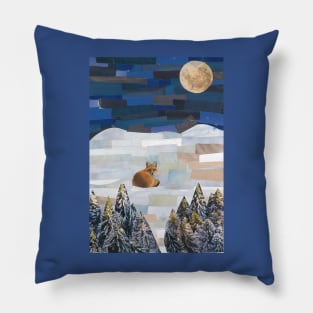 A Fox on a Cold Night Pillow