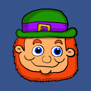 Cartoon Leprechaun Head T-Shirt