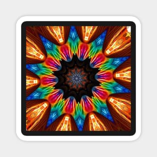 Colorful Kaleidoscopic Pinwheel Design Magnet