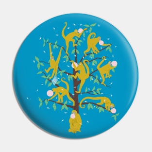 Spider Monkeys Blowing Bubbles Pin