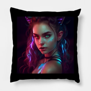 Neon Demoness Pillow