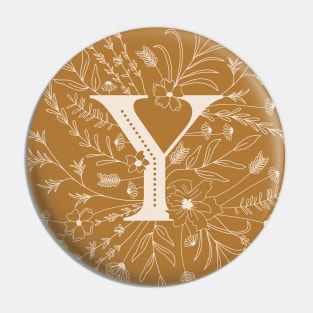 Botanical Letter Y (Mustard Yellow) Pin