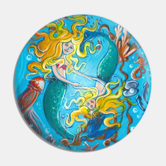 Mermaid Mother Pin by StephaniePerryArt