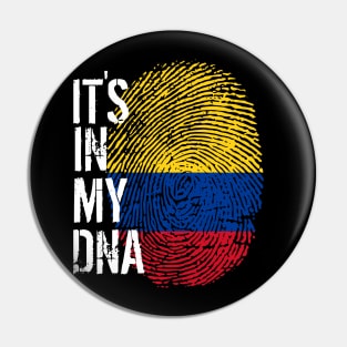 Colombia Flag Fingerprint My Story DNA Colombian Pin