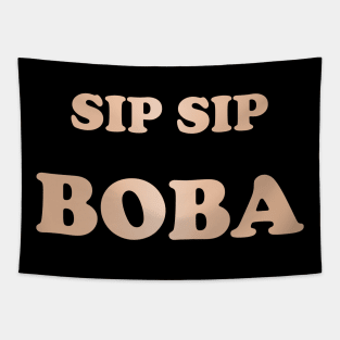 Sip Sip Boba in Rose Gold - Black Tapestry