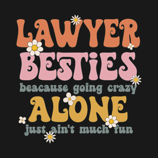 Funny Lawyer Besties Retro Lawyer Squad T-Shirt