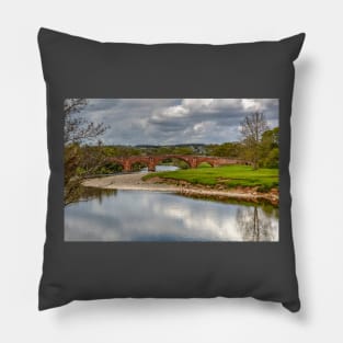 Sandstone Bridge Across The River Eden, Cumbria, UK Pillow