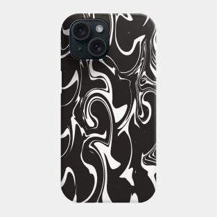 Marble Swirl Texture - Inverted Black and White Tones Phone Case