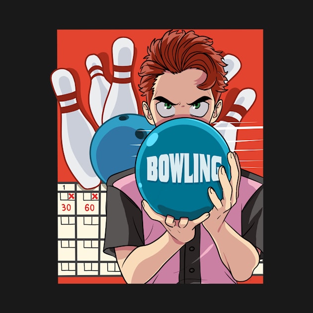 Funny Tenpin Bowling Ball Team Bowler Player Strikes by Noseking