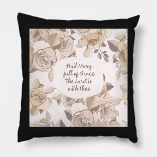 Hail Mary, Full of Grace - Catholic Prayer Pillow