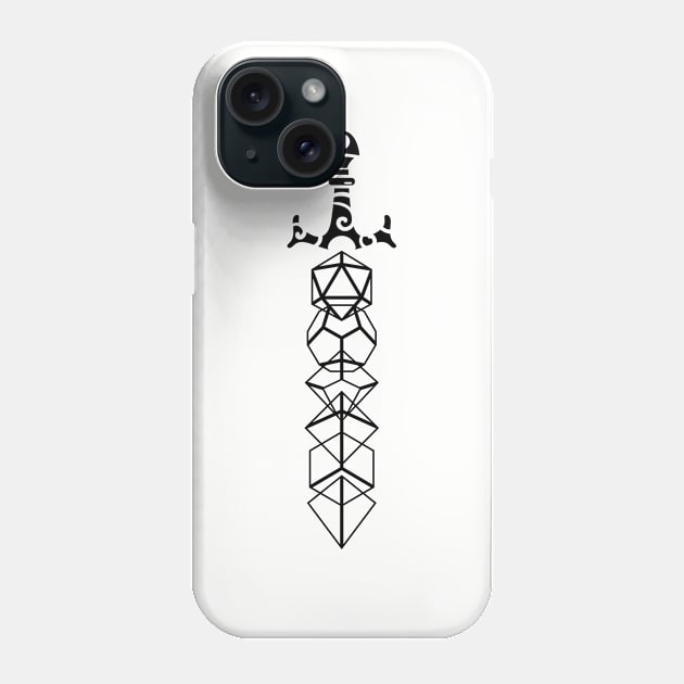 Nerdy Polyhedral Dice Sword TRPG Tabletop RPG Gaming Addict Phone Case by dungeonarmory