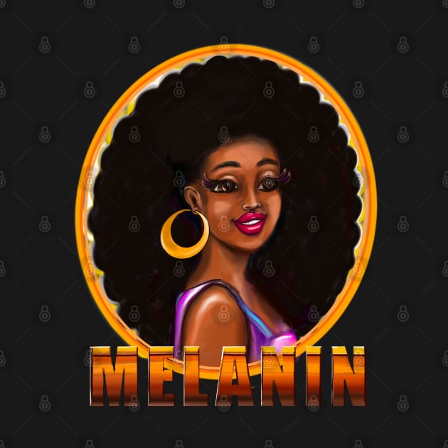 Melanin afro queen 2022 beautiful black woman with afro hair by Artonmytee