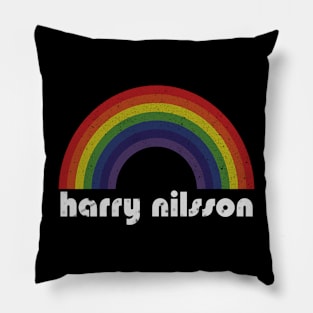 Harry Nilsson Vintage Retro Rainbow Pillow