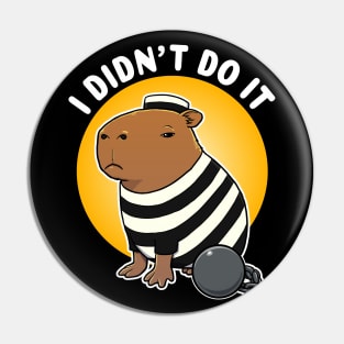 I didn't do it Capybara Jail Pin