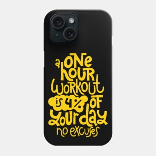 Fitness Motivational Quote - Gym Workout Inspirational Slogan (Yellow) Phone Case