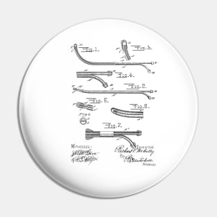 Catheter Vintage Patent Hand Drawing Pin