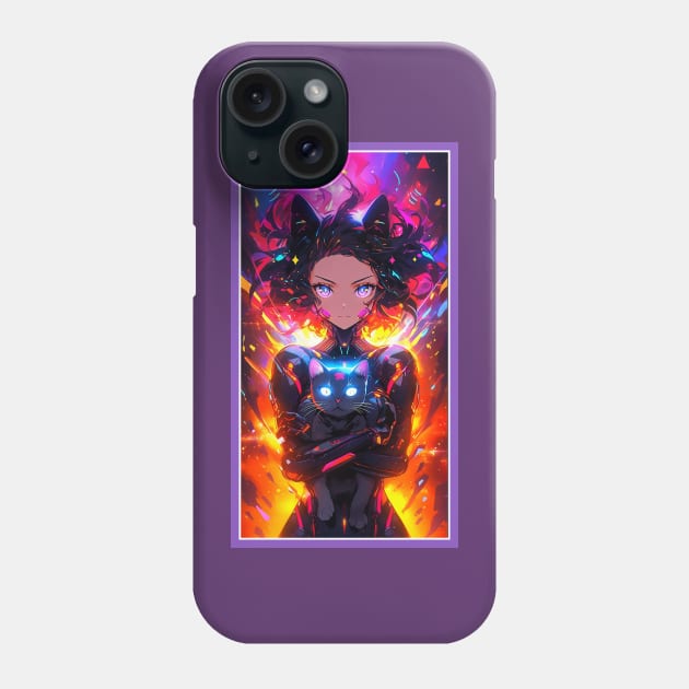 Anime Cute Cat Girl | Quality Anime Girl Artwork | Sci-Fi Manga Girl Anime Art Phone Case by AlNoah