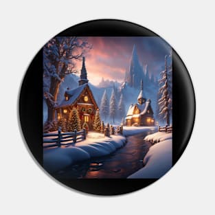 Snowy Country Scene Pin