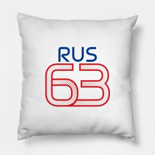 RUS 63 Teal Halftone Red & Blue Design Pillow