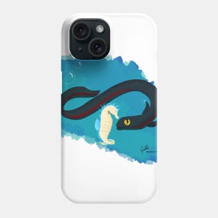 Seahorse Aziraphale and Eel Crowley Phone Case