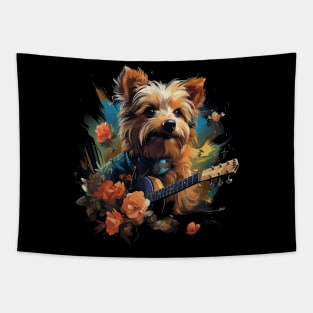 Australian Terrier Playing Guitar Tapestry